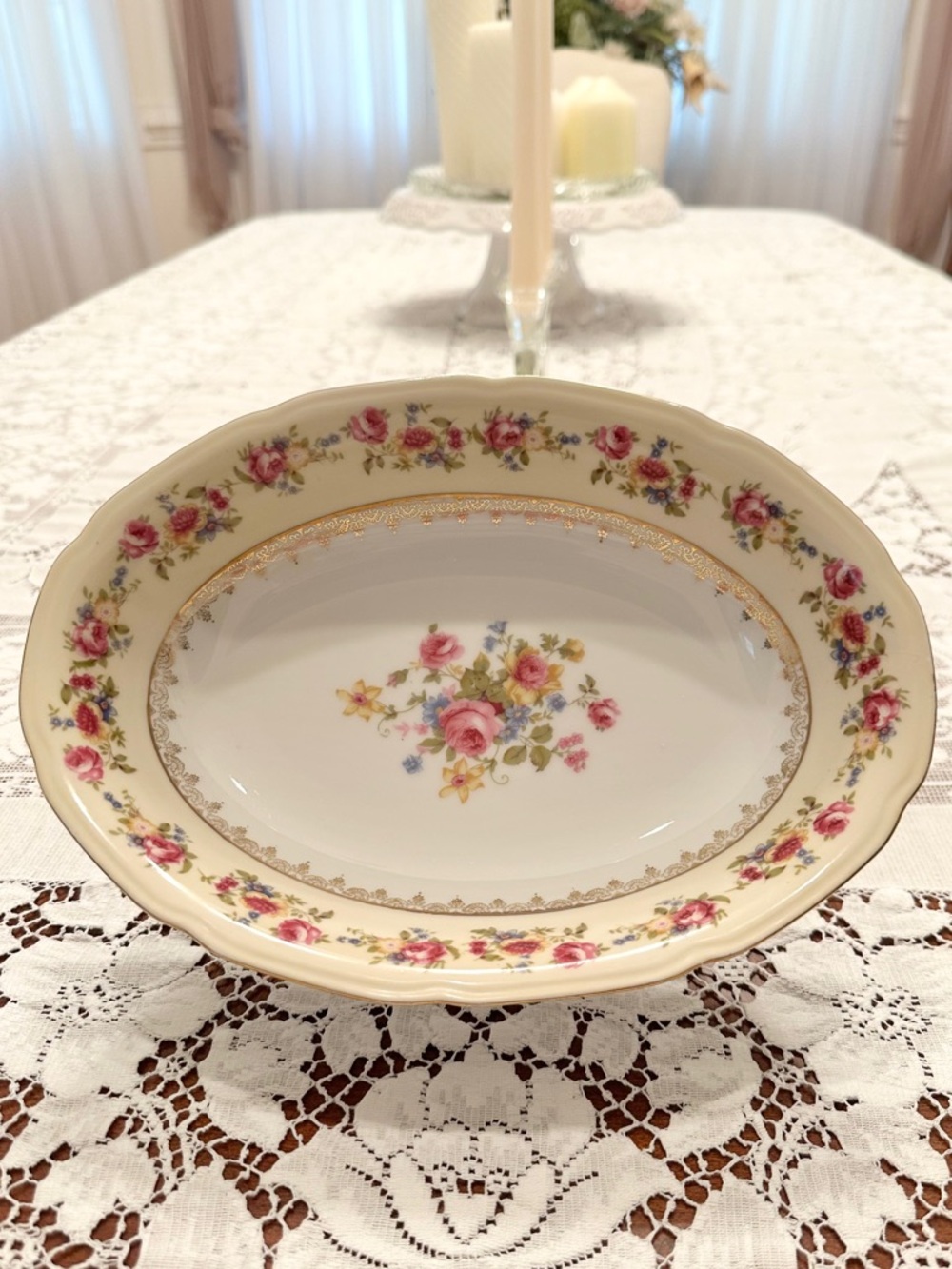 ✨Vintage Gold Castle Hostess Porcelain Vegetable Bowl Made in Occupied Japan